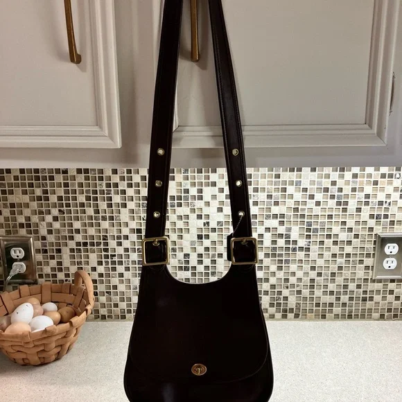 #9988 vintage coach saddle bag brown - Picture 3 of 8